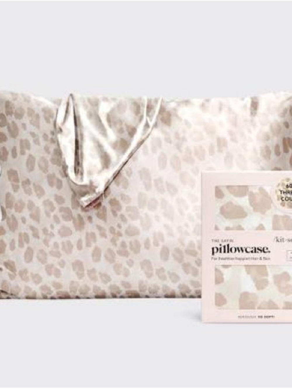 Kitsch Satin Leopard-Print Pillowcase - Neutral Beige